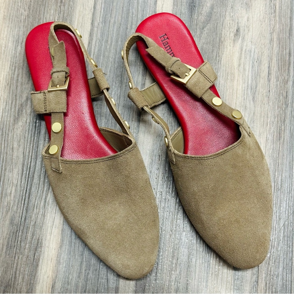 Hammitt Womens Coco Leather Slingback Closed Toe Flat